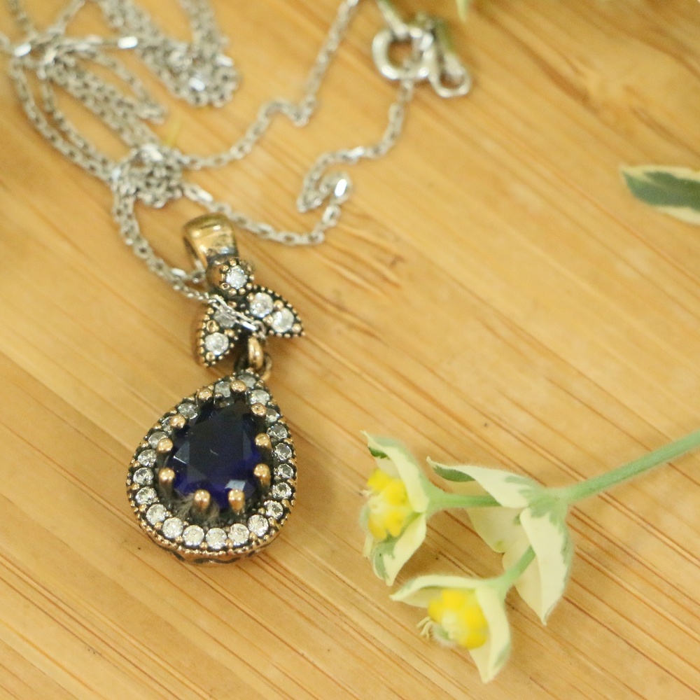 925 Sterling Silver Cubic Zirconia Stones Necklace